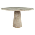 Nordic Modern Natural Stone Travertine Table Designed Dining Room Dining Table Round Cream-Color Travertine Dining Table