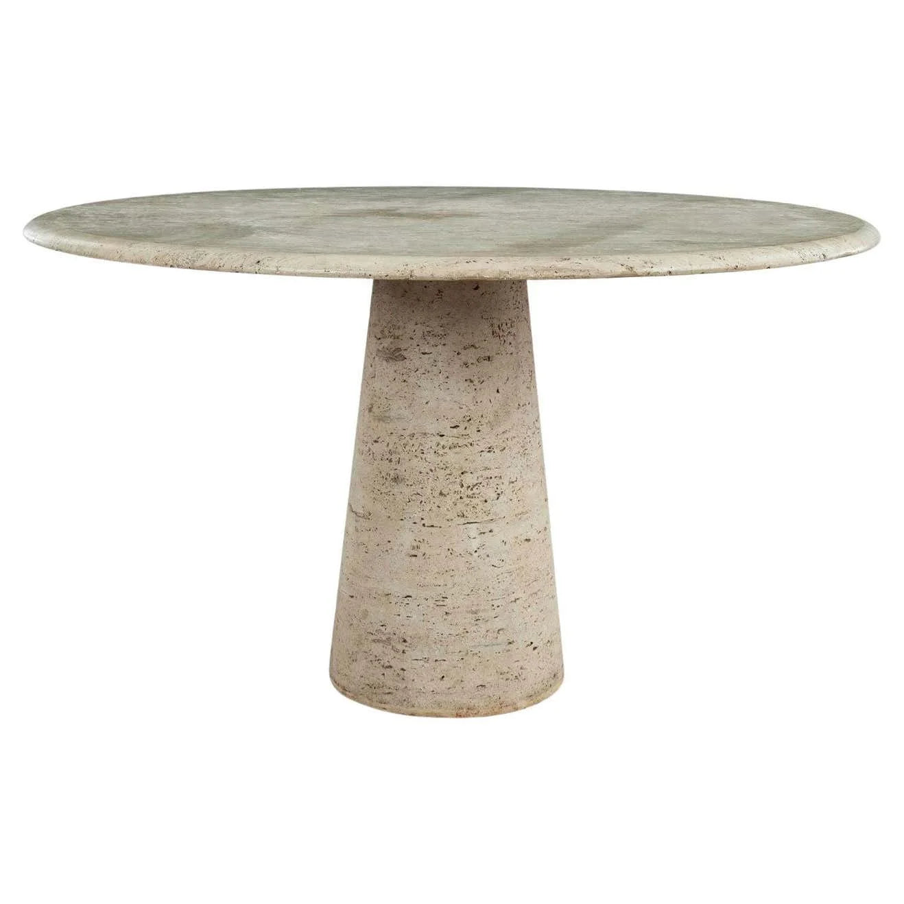Nordic Modern Natural Stone Travertine Table Designed Dining Room Dining Table Round Cream-Color Travertine Dining Table