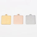 Factory Stainless Steel 20mm Personalized Square ID Tag Charm Blank Engraving Dog Tag for Keychain Earrings Necklace Pendant