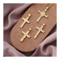 HOVANCI Cross Pave Cz Pendant Gold Necklace Gold 12 Tarnish Free Necklace Cross Christian Necklace