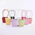 Macaron Trapezoid Waterproof Paper Bag Lozenge Pattern a Piece of Clay Hand-Held Flower Box Kraft Paper Bag