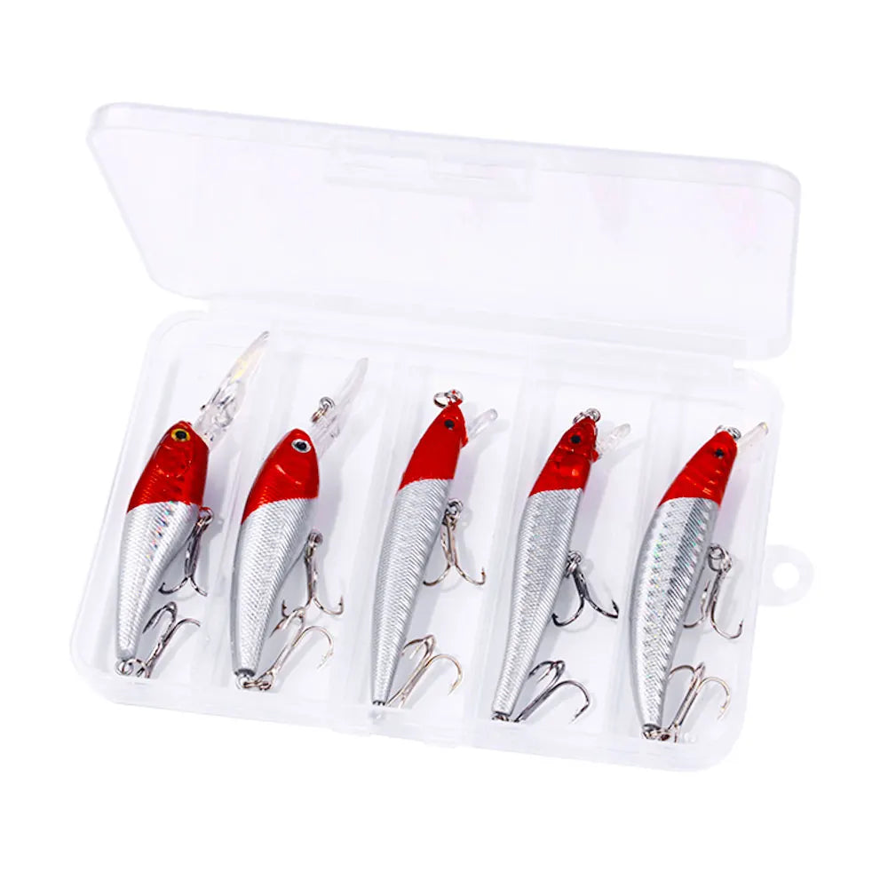 Wholesale Box024-C Combo 5pcs/box Artificial Hard Plastic Baits Saltwater Minnow Fishing Lures Set
