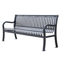 Outdoor Furniture Classic Rustic Metal Bench Public Park Steel Backrest Bench Seating Outside Garden Patio Iron Seat Benches