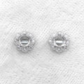Sterling Silver 4*4mm Semi Mount Stud Earrings Empty Support Blank Claws Setting S925 Base Without Center Stone for DIY Inlay