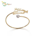 Fatingna Stainless Steel DIY Custom Arabic Name Bracelet with Gold Plating Unisex  Customized Jewelry Wholesale Name Bangle
