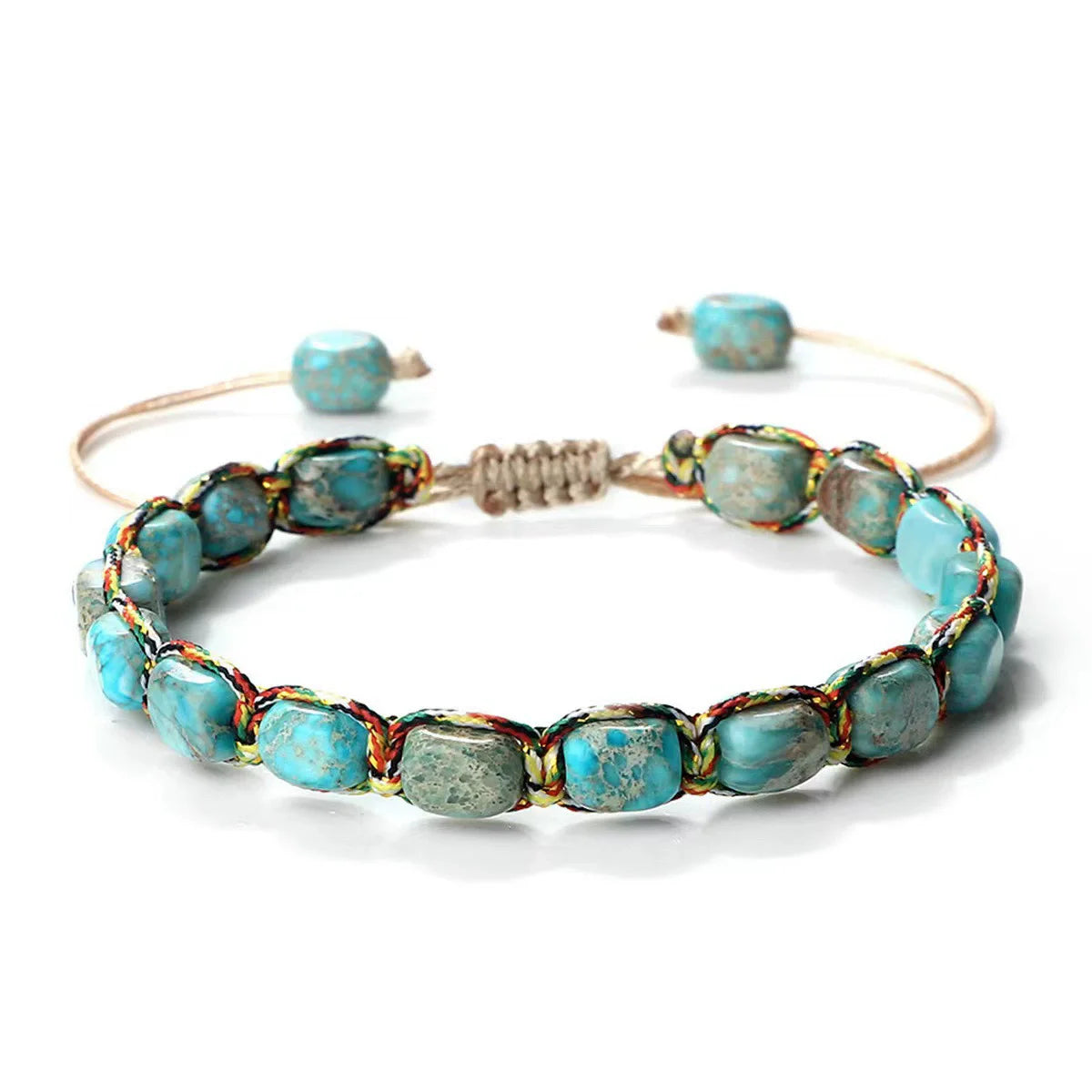 Wholesale 8 Colors Emperor Stone Bracelet Adjustable Braided Woven Bracelet Gemstone Natural Stone Bracelet