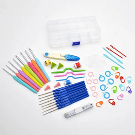 Wholesale New 16Pcs Crochet Hook Set Plastic Handle Crochet Hook Knitting Kit for DIY Yarn Weave Handcraft Tools