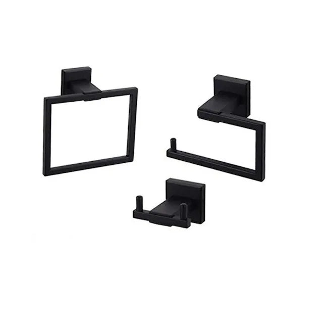 Tissue Holder New Product Toilet Accessories Stainless Steel Set Mounted Paper Holder Matte Black Double Towel Bars for Bathroom