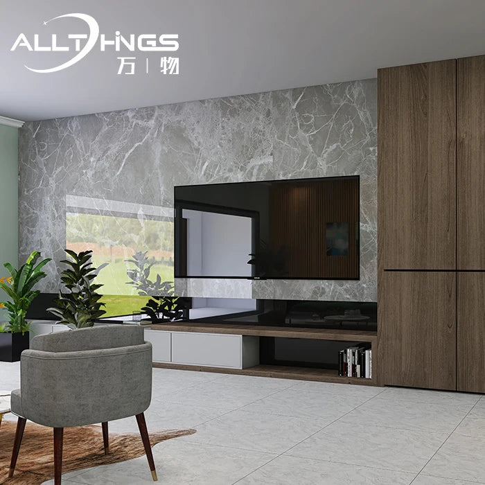 Hot Sale Paste Install High-glossy Pvc Wall Panel Uv Faux Marble Sheet for Home Decor