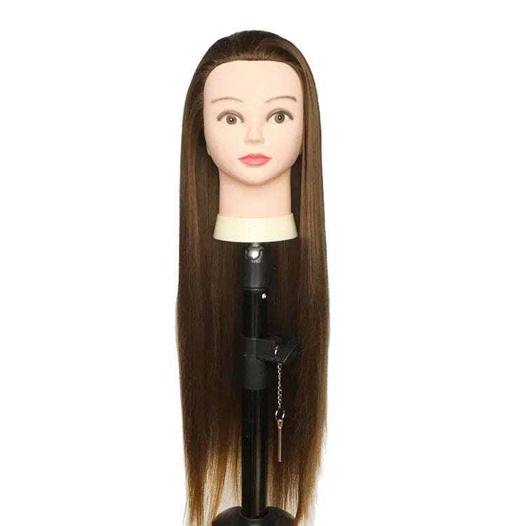 Hot Sell Cosmetology Mannequins Synthetic Hair Practicing Training Teaching Head Training Doll Head for Hairdresser