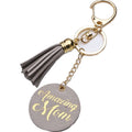 Microfiber Leather Tassel Letter Embossed Bag Pendant for Mother's Day Gift