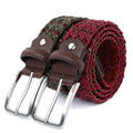 Unisex Casual Leather Waxed Thread Fabric Braided Canvas Belt Fashionable Woven Belt Alloy Buckle Multiple Options Versatile