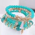 Duyizhao Natural Stone Glass Beads Bracelets Charms Gold Filled Women's Bracelet Set Bohemian for Fine Jewelry Making Wholesale