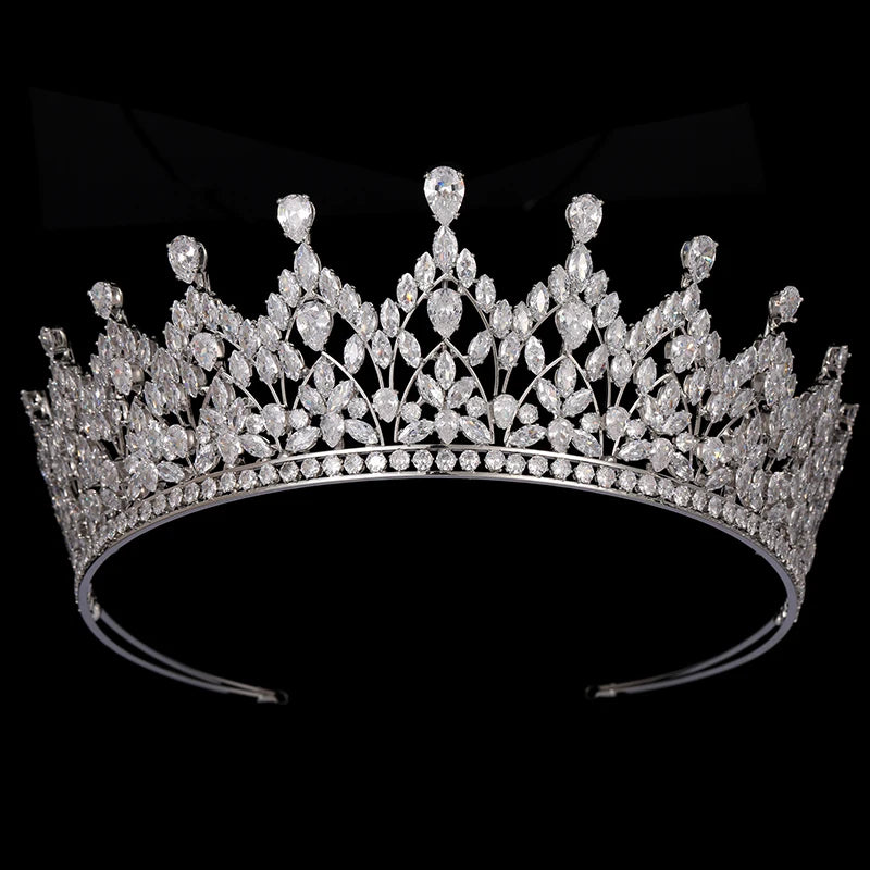 Korean Jewelry Bridal Hair Accessories for Wedding Copper Cubic Zircon Bridal Headband Crystal Crown BC6964