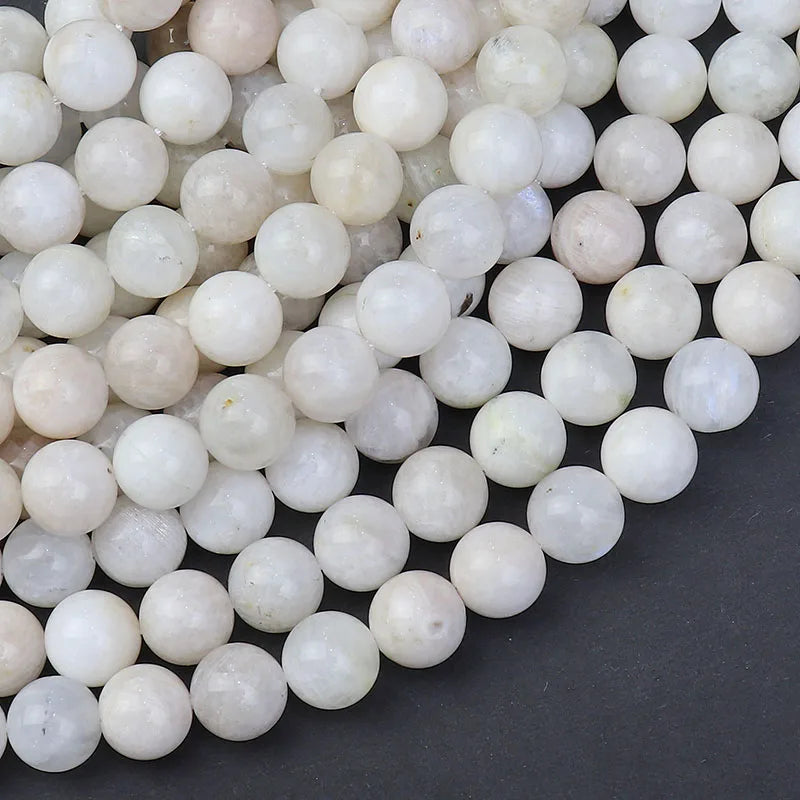 Wholesale Cheap Genuine White Moonstone Crystals Loose Beads String for DIY Jewelry Making 4mm 6mm 8mm 10mm 38cm Strand
