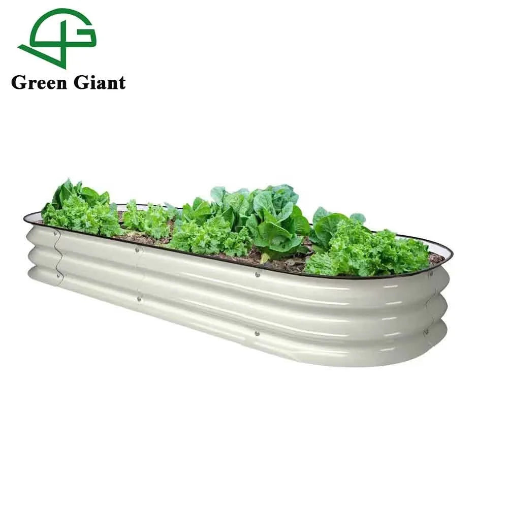 Wholesale Gardening 8'' Tall 4-in-1 Grey Modular Corrugated Metal Raised Garden Bed Planter Box Kit