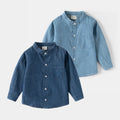 2023 Boys Casual Long Sleeve Bomber Jacket New Spring and Autumn Denim Shirt Thin Cotton Filled Zipper Closure