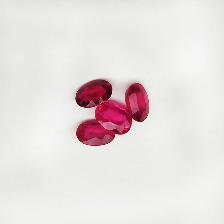 SGARIT Gemstone Jewelry 4*5mm Oval Loose Ruby Facet Stone Genuine Gems Natural Red Ruby for Making Jewellery