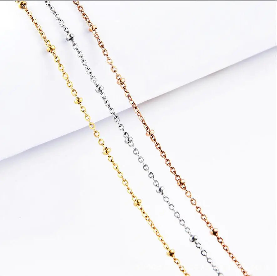 316 Stainless Steel Jewelry Chain Light Cross Clip Pearl  Clavicle Chain Titanium Steel Necklace