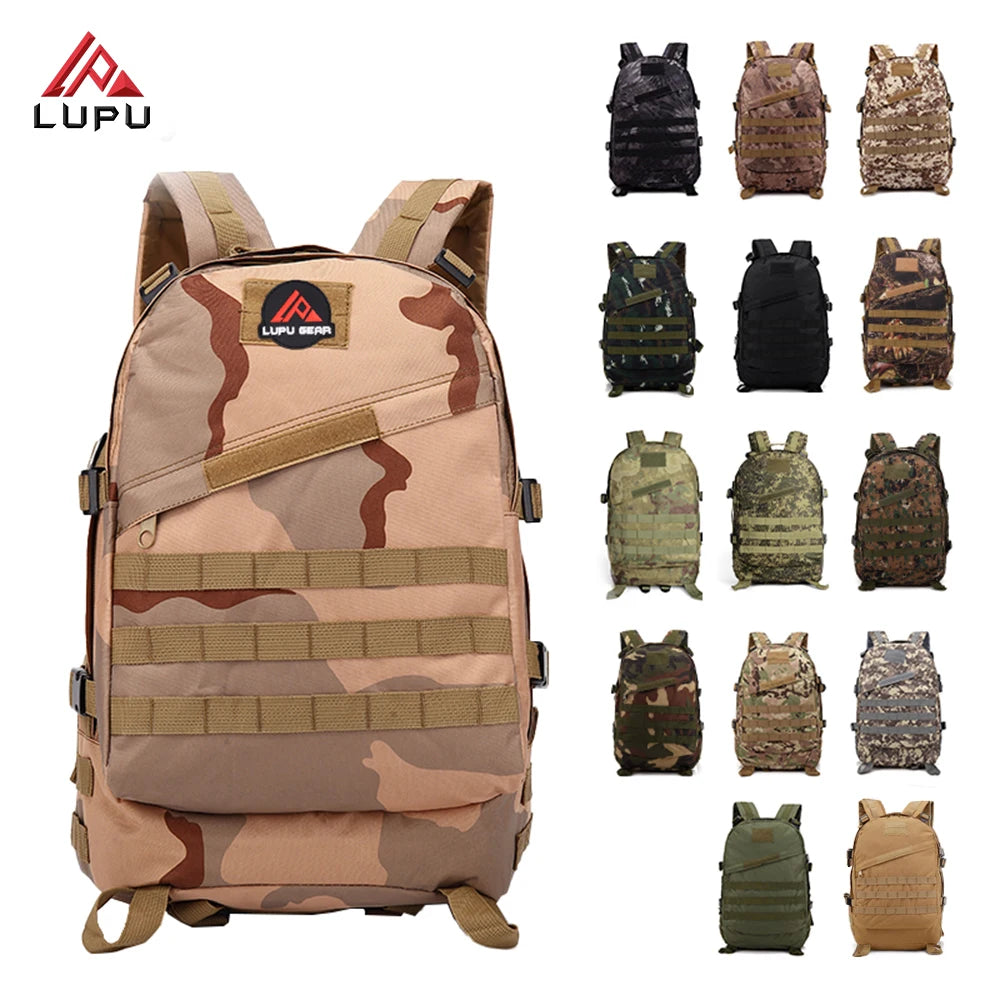 Multiple Color Fashion Outdoor Large Capacity Tactical Backpack Softback Waterproof Zipper Nylon Hiking Camping 40L