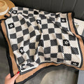 Factory Custom Luxury Designer Soft Viscose Cotton Linen Head Wraps Shawls Women European Fashion Geometric Printed Scarves