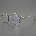 Polygonal Titanium Gold Light Pink Small Frame Eyeglasses Y2K Optics Women Fashion UV Glasses for Women Brand Logo Photography
