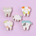 Creative Cute Smiley Face Toothbrush Enamel Pins Christmas Hat Funny White Tooth Alloy Brooch Badge Personalized Jewelry Gift