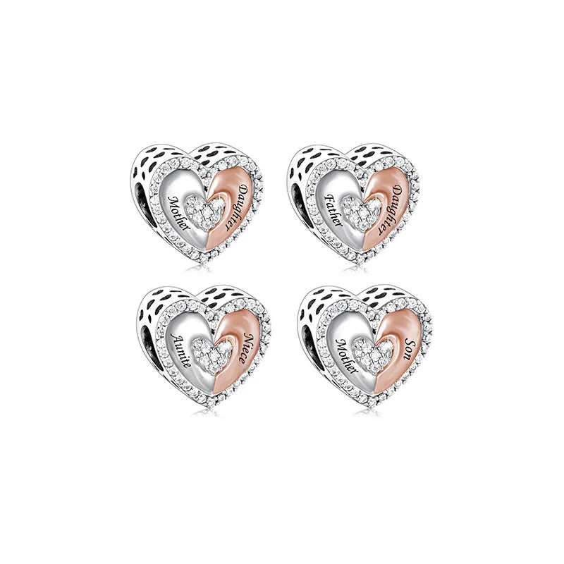 Fit Original Pan Charms Bracelet 925 Silver Couple Hands Heart Bead for Women Girl Jewelry Women Making