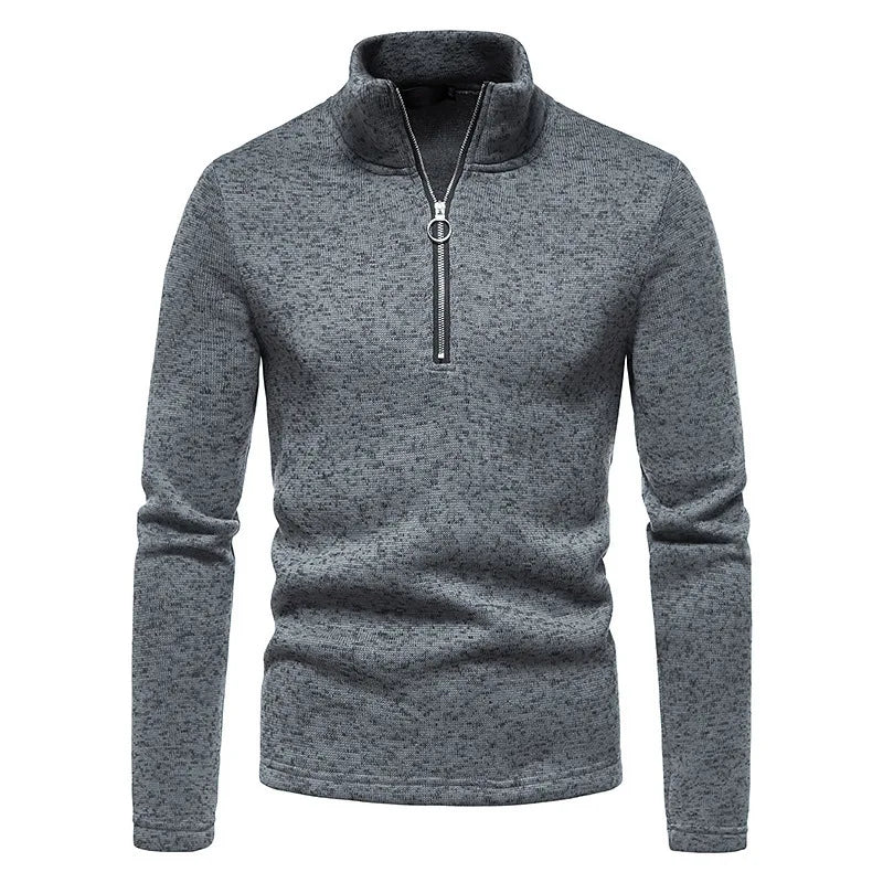 2022 Wholesale Sweatshirt Stand Collar Quarter Zip Sweatshirt Men Zip Neck Dark Gray Sweatshirts