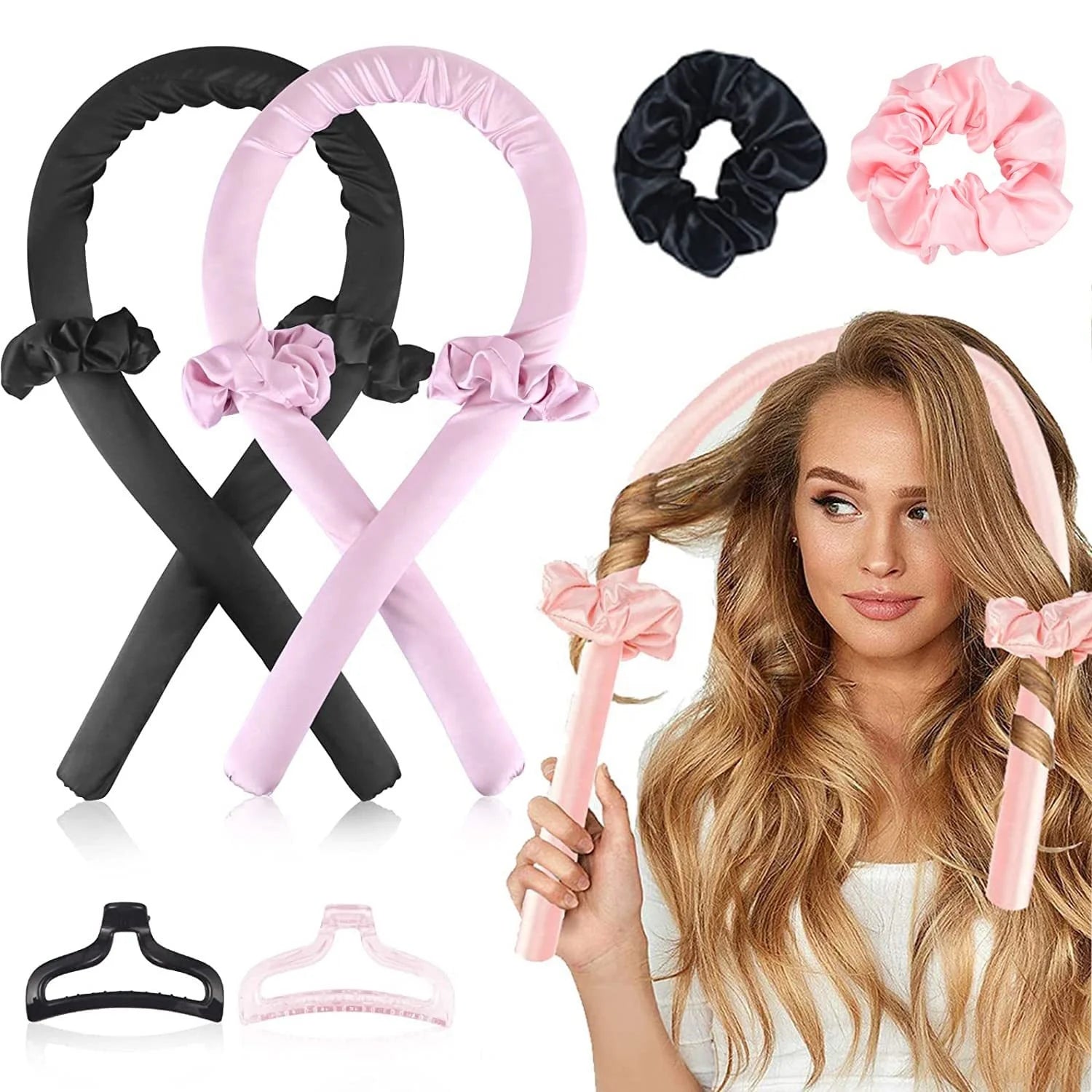 Portable Sleep Satin Foam Sponge No Heat Curling Rods Set Twist Headband Waver Wireless Magic Cordless Lazy Heatless Hair Curler