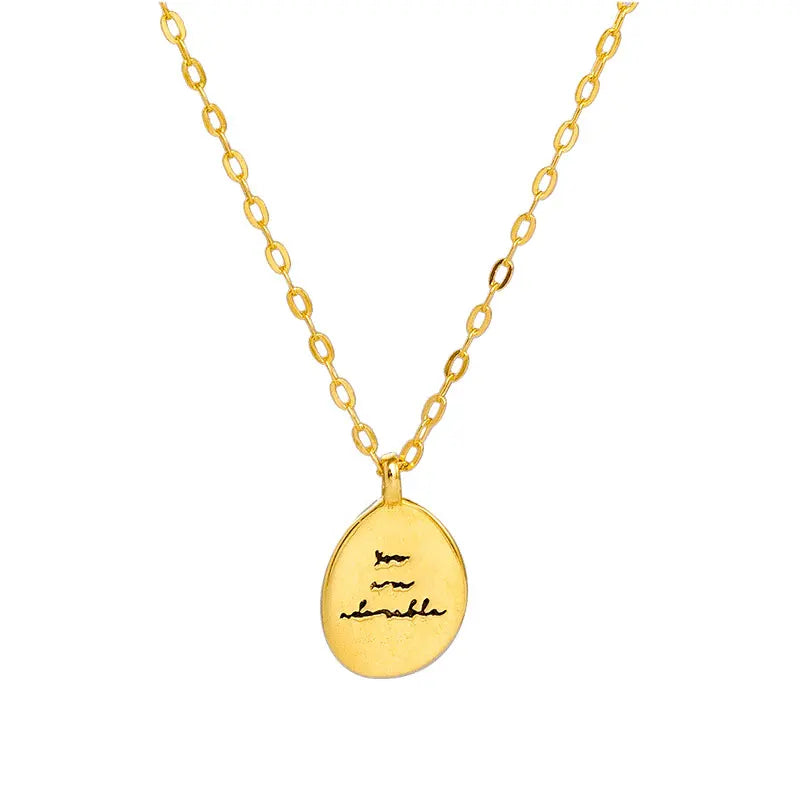 Inspiration Custom Engraved Initial Sterling Silver 925 Plate Gold Dainty Necklace