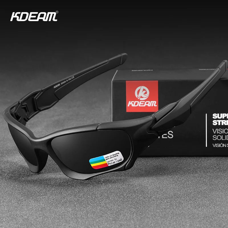 KDEAM Hot Cycling Sports Outdoor Recreation Brand Luxury Sunglasses Men Shades Colorful Night Vision Polarized Sunglasses