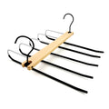 Factory Wholesale 5 Layer Hanger Foldable Stainless Steel Hooks for Pants Scarf Garments Saving Multifunctional Wardrobe Use