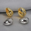 Wholesale Fashion Simple Water Drop Earrings Geometric Gold Plated Short Styles Chubby Huggie Women's Jewelry Anniversary Gift