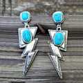 Wholesale European and American Jewelry Boutique Cute Vintage Turquoise Lightning Earrings