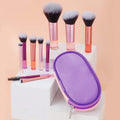 10pcs Travel Makeup Brushes Kit Shorten Handle Make up Tools Private Label Mini Makeup Brush Set With Bag