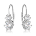 925 Sterling Silver High-End Lock Double Diamond Earrings Gold Plating Trendy Leverback Design for Weddings France Style Clip-On