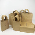 Wholesale Bread Luxury Kraft Paper Packaging Bag Tote Bag Custom Logo Brown Kraft Paper Shopping Bags for Food Take Away