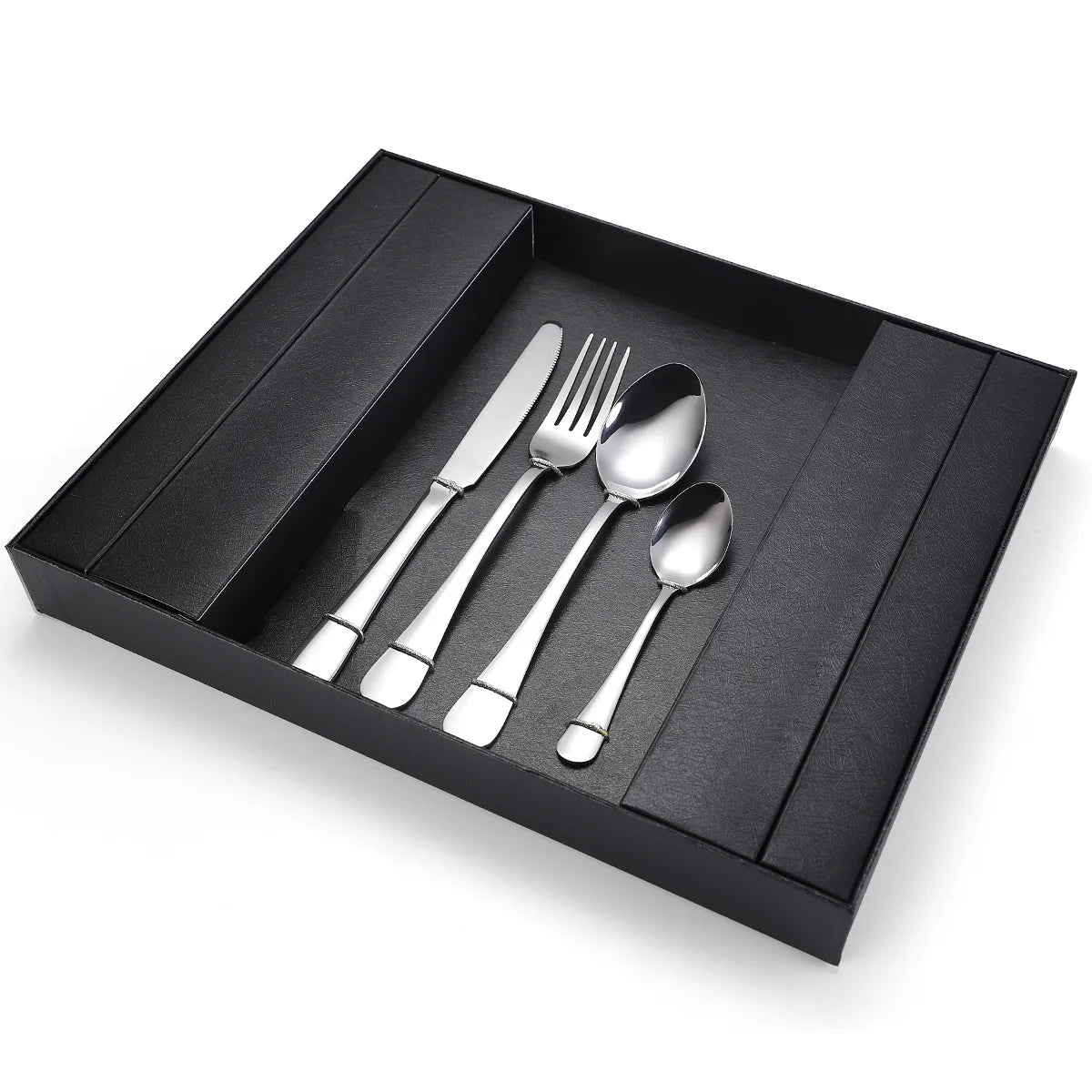 24pcs Mirror Polish Gold Stainless Steel Cutlery Gift Set for Wedding