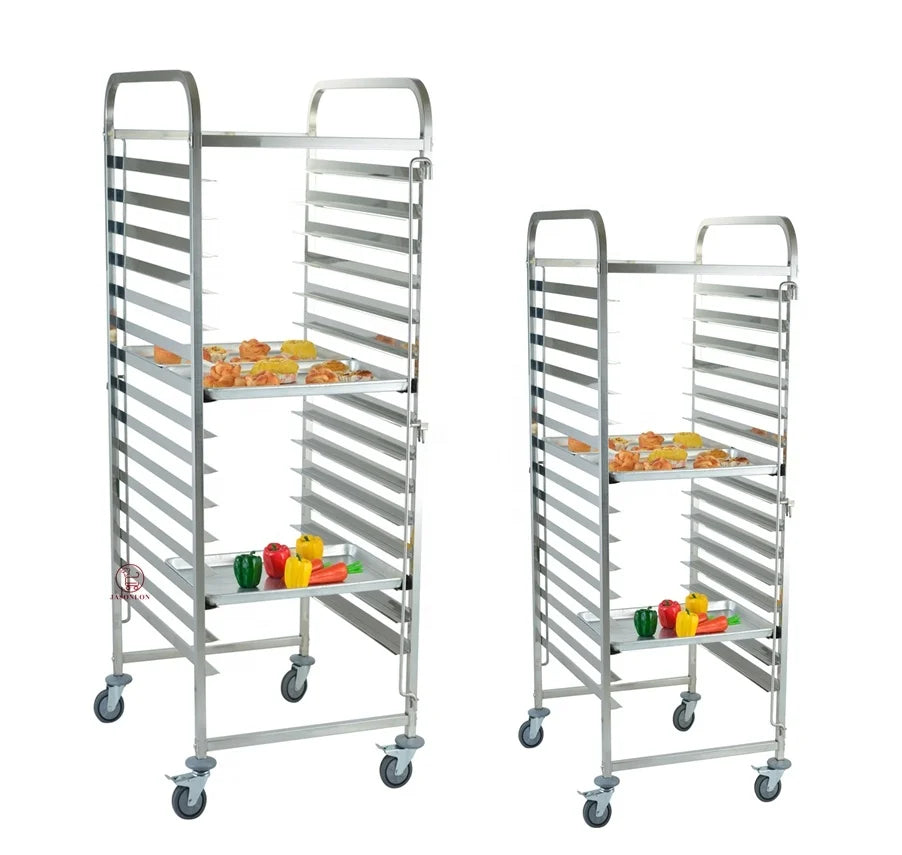 Customizable Double Pans Stackable Bakery Trolley Baking Bread Tray Bun Sheet Pan Rack Pizza Screen Pan Hotels Restaurants