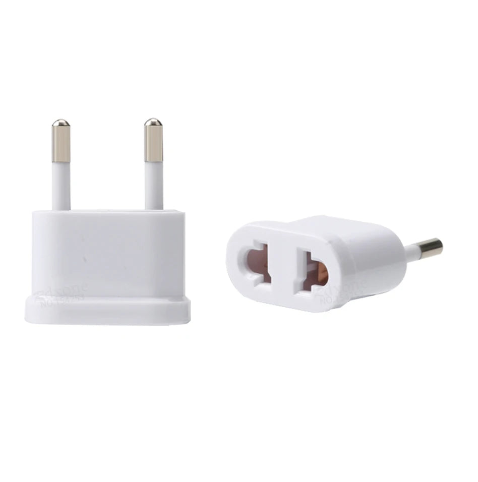 4.8mm Euro Plug Adapter US to EU Power Converter European Travel Socket Charger AC Outlet Conversion Plug