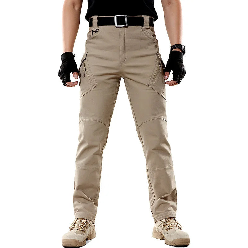 New Fashion Men Long Pants Outdoor Sports Solid Color Zipper Pockets Men's Climbing Casual IX9 Multi-pocket Trousers Pants