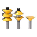 1/2" 12.7mm Shank 3pcs Width Stile & Rail Assembles Raised Panel Router Bits Woodworking Milling Cutter Set