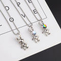 Fashion Women Stainless Steel Robot Rabbit Pendant Necklace for Couple Men Women Spaceman Design Hiphop Necklace Jewelry