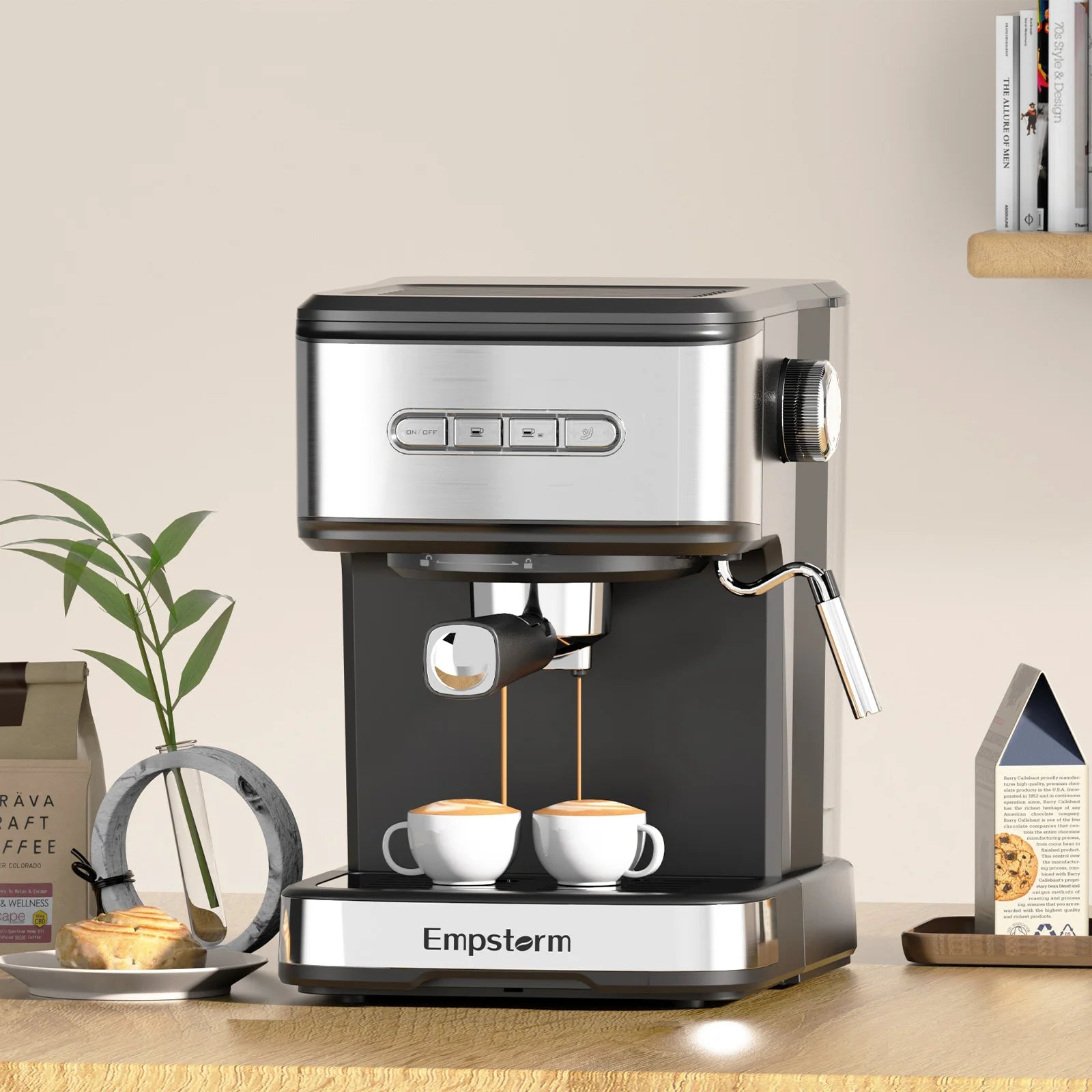 Professional Semi Automatic Electric Plastic Coffee Maker Espresso Machine 20 Bars Pressure Multifunctional Brew System