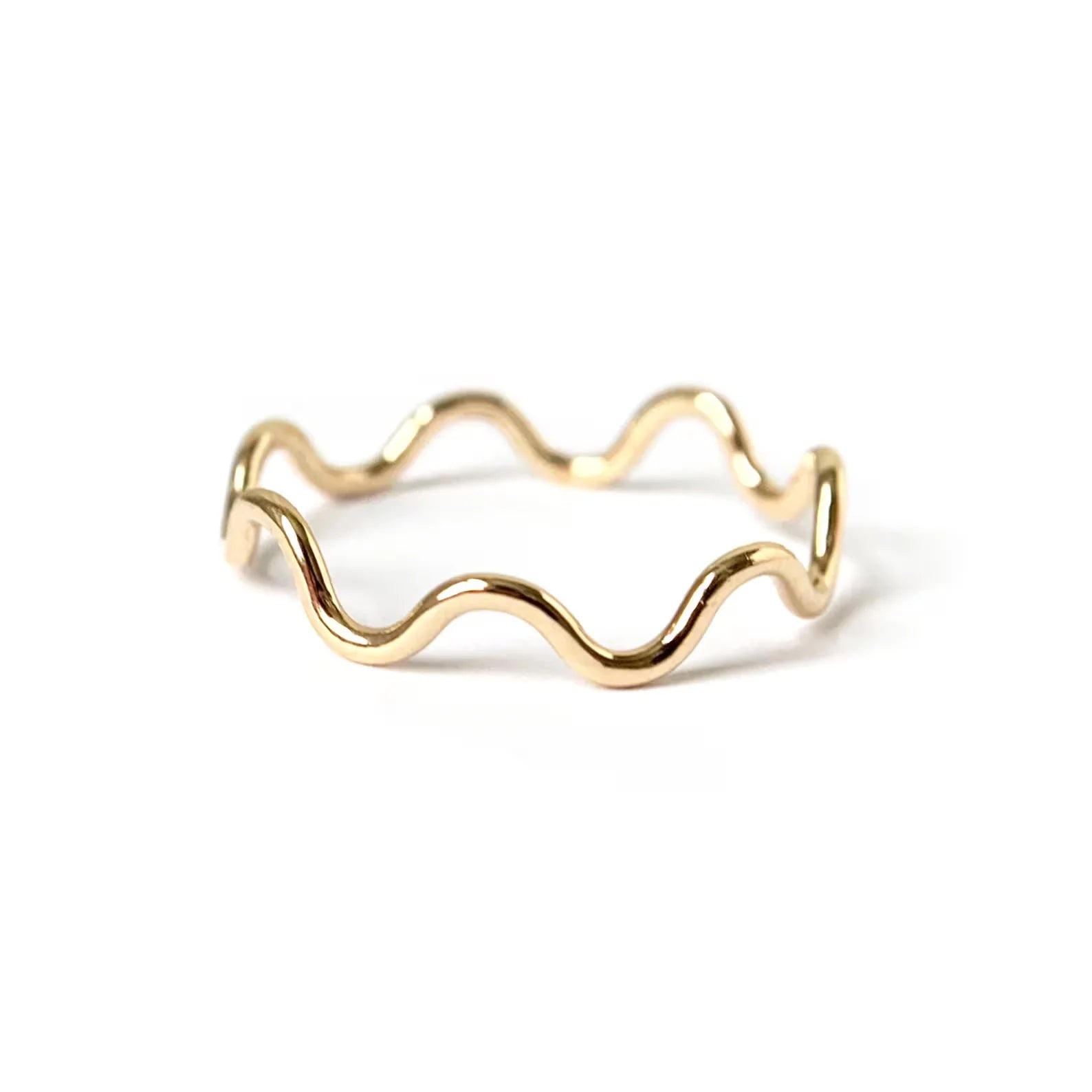 GP Ripple Stacking Ring 1/20 Genuine 14k Gold Filled Minimalist Jewelry Irregular Wavy Rings Permanent Rings for Women Wholesale