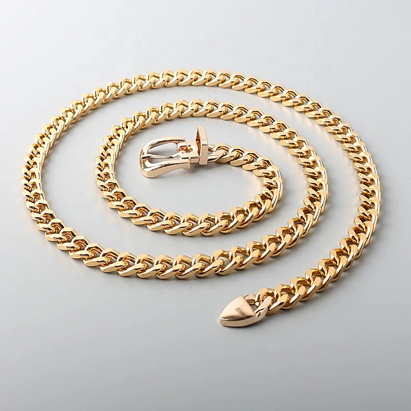 Ladies Thin Waist Chain Fashion Apparel Accessories Plating Alloy Belt Metal Belts