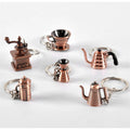 Hot Selling   Creative Coffee Key Chain  Coffee Machine Pitcher Key Ring  Kitchen Accessories