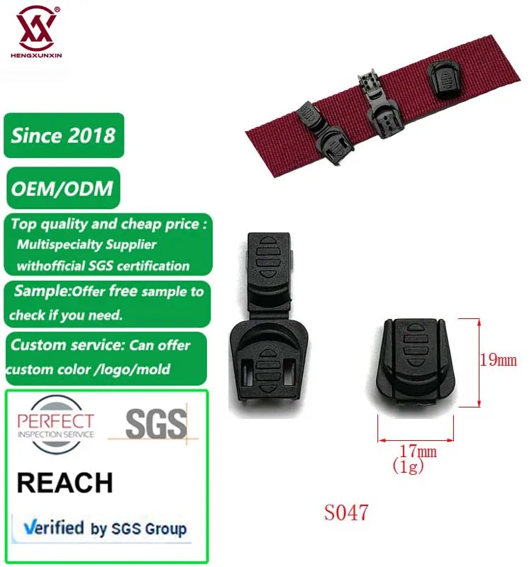 OEM Factory Price Free Sample Supply Customized Color Plastic Cord Lock End Zipper Pull End for Garment Accessories