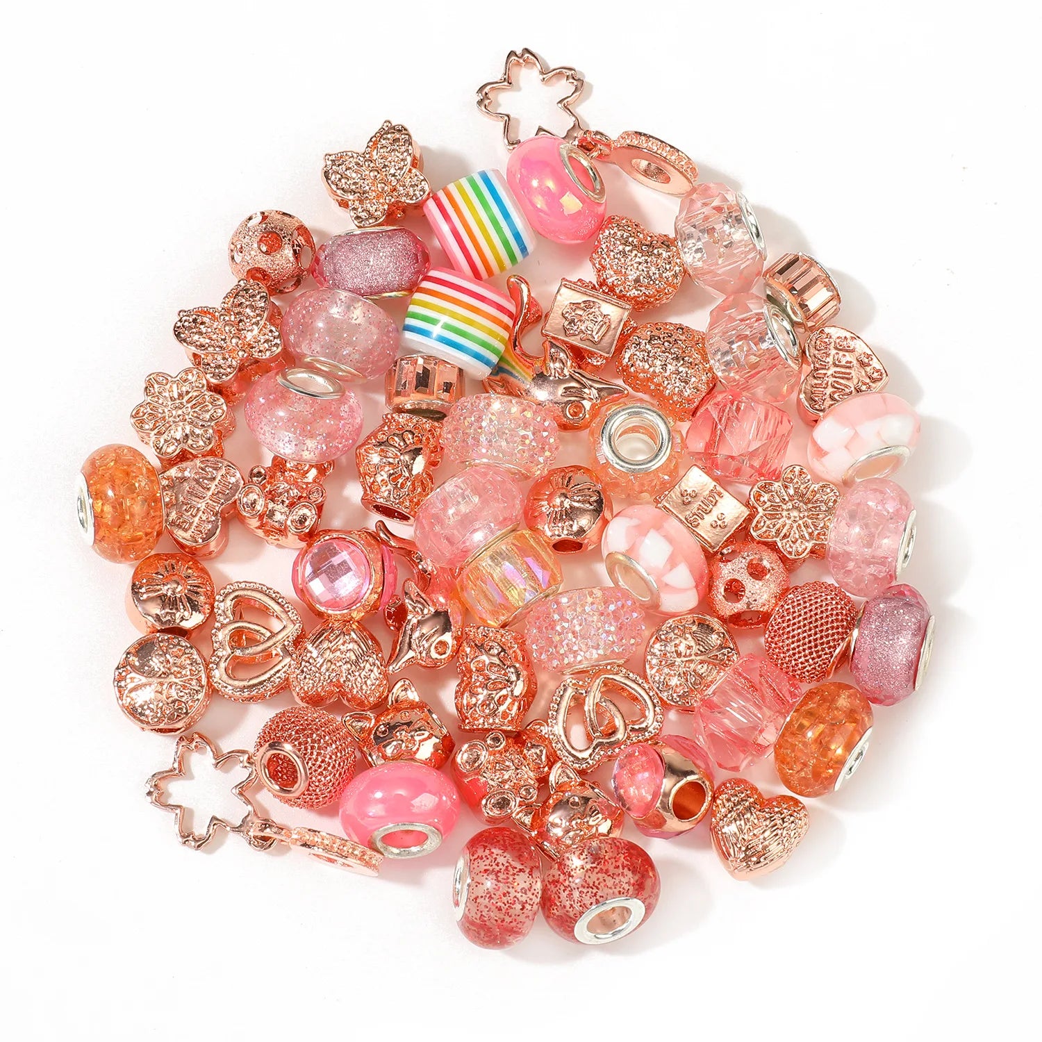 60 Sets of Acrylic Resin Alloy rainbow Beads Set Hot Girl Jewelry Wholesale
